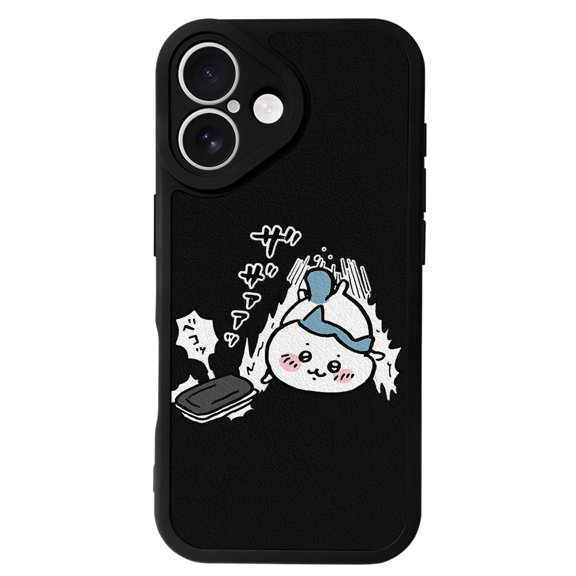 （画像用） ちいかわ ハチワレ Chii-kawa hachiware 【iPhone 16シリーズ対応】シリコンスマホケース（レザー調） 材質：シリコン